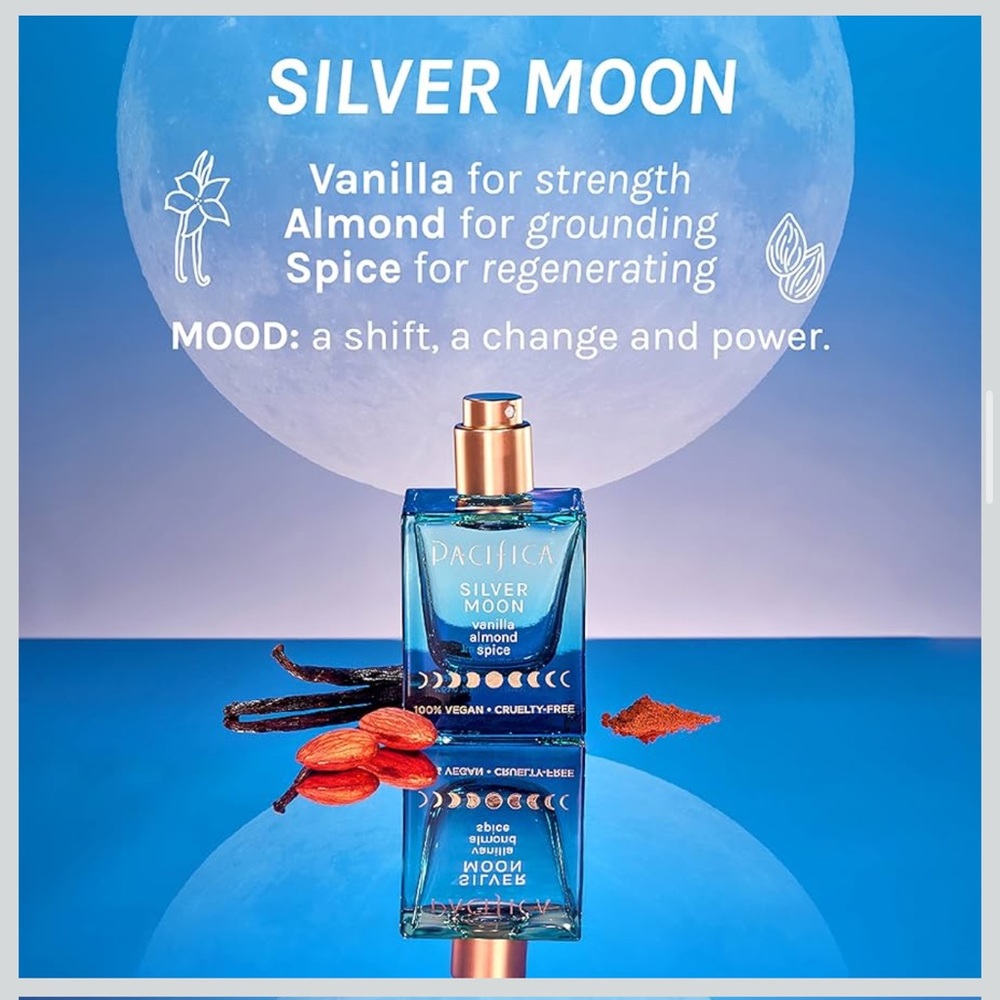 Pacifica Silver Moon Parfum 1oz – Long-Lasting Vanilla Almond Vegan Non Toxic - Picture 9 of 16